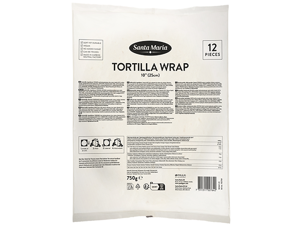 Hvede Tortilla 25 cm - 12 stk