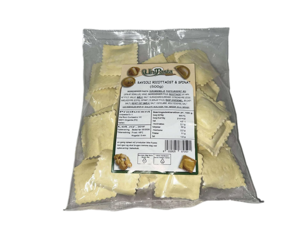 Ravioli Ricotta Ost & Spinat - 6 kg