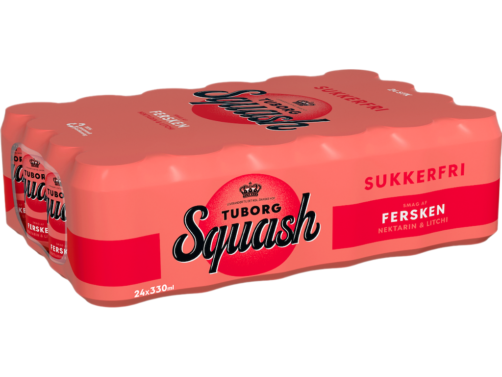 Tuborg Squash Fersken Sukkerfri 24x33cl