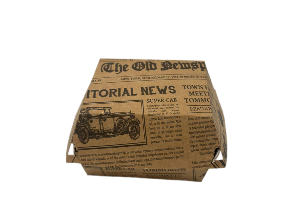 Hamburger Box (Old News) - 50 stk