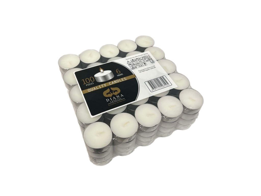 Fyrfadlys Lille (6 timer) - 100 stk