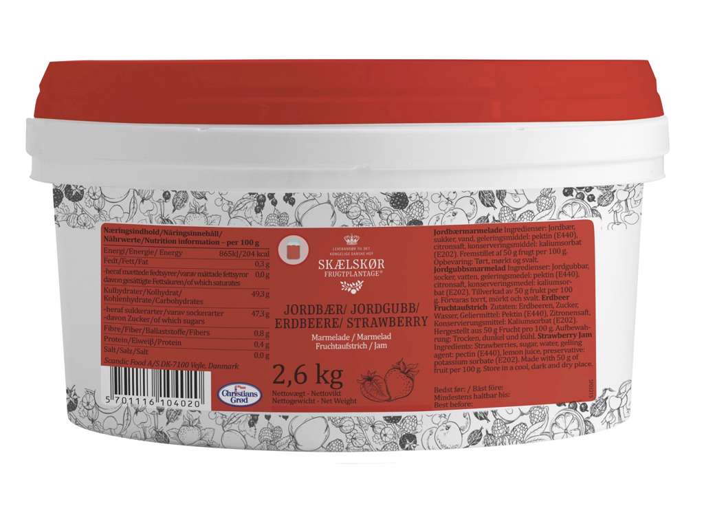 Skælskør Jordbær marmelade - 2,6 kg