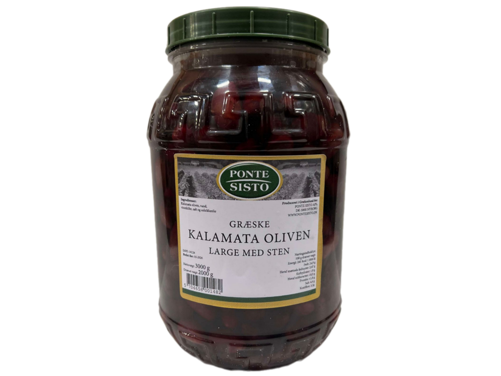 Kalamata Oliven m. sten Jumbo - 2 kg