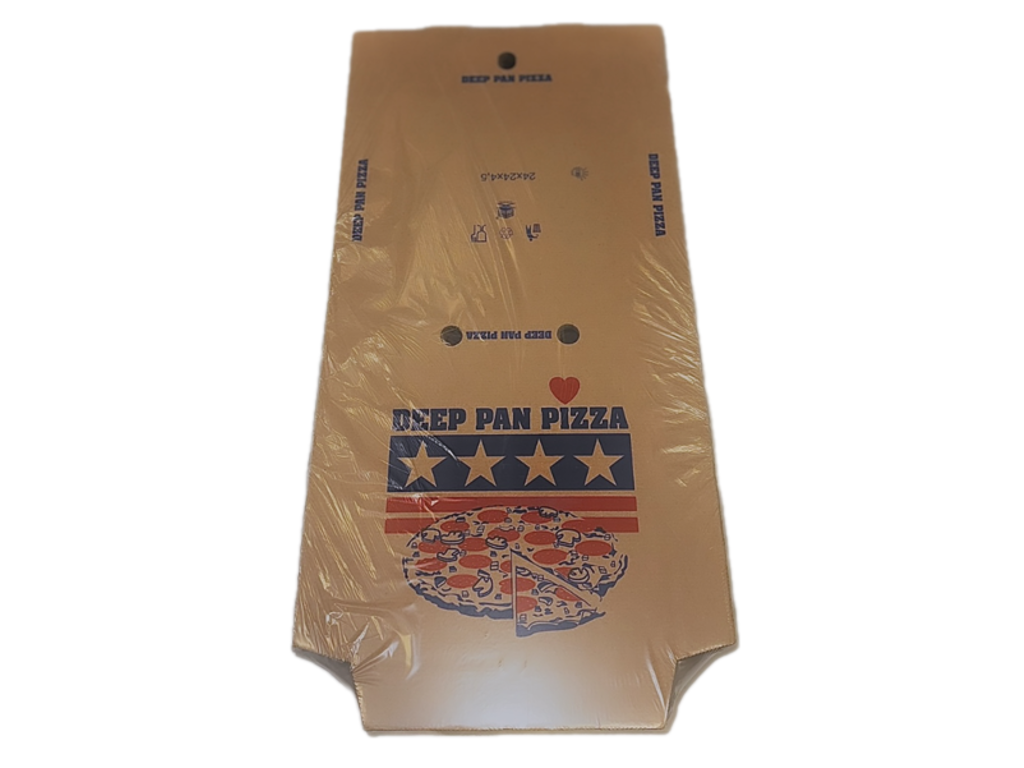 Pizzaæske Deep Pan Eco 24x24x4,5 - 100 stk