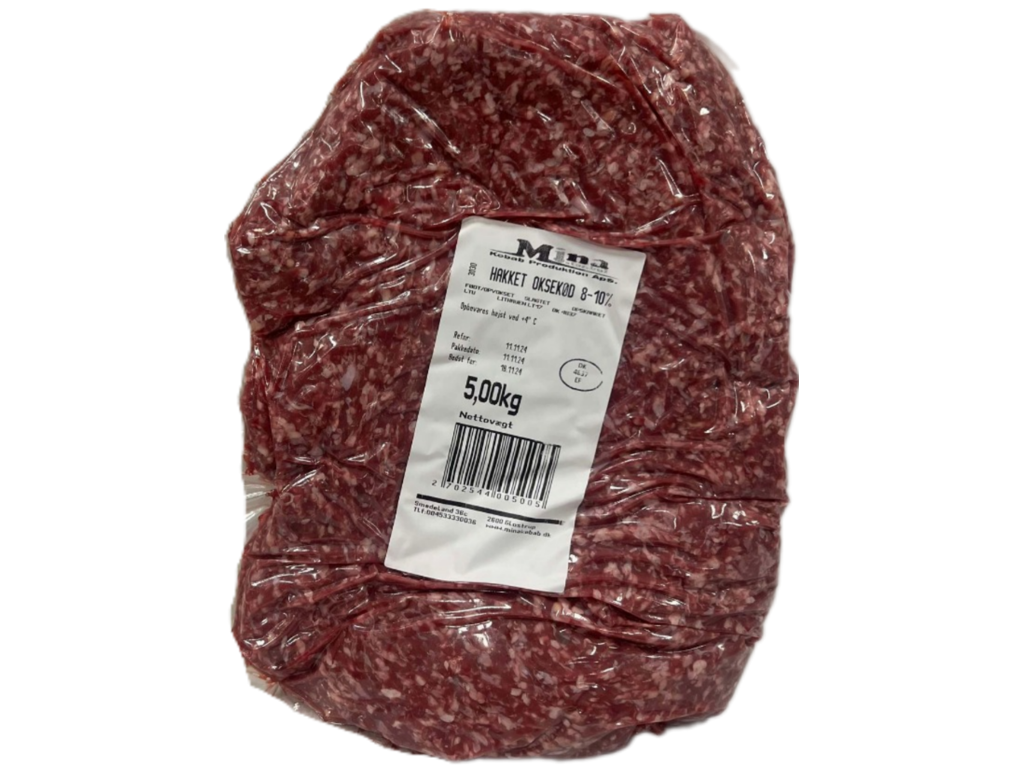 Hakket Oksekød m/kartofler (8-11%) - 5 kg