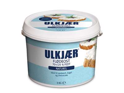 Ulkjær Flødeost Naturel 70+/25% - 3 kg