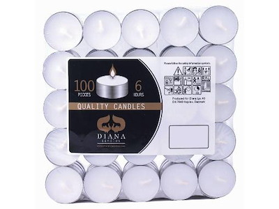 Fyrfadlys Lille (6 timer) - 100 stk