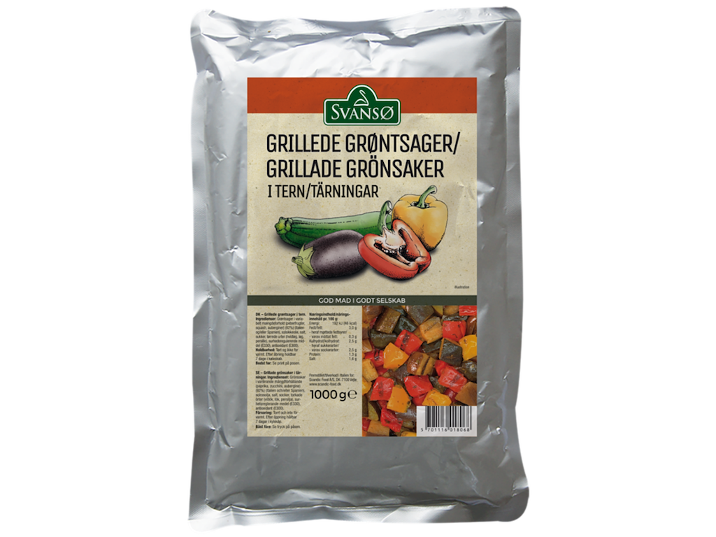 Grillede Grøntsager i Tern - 1 kg